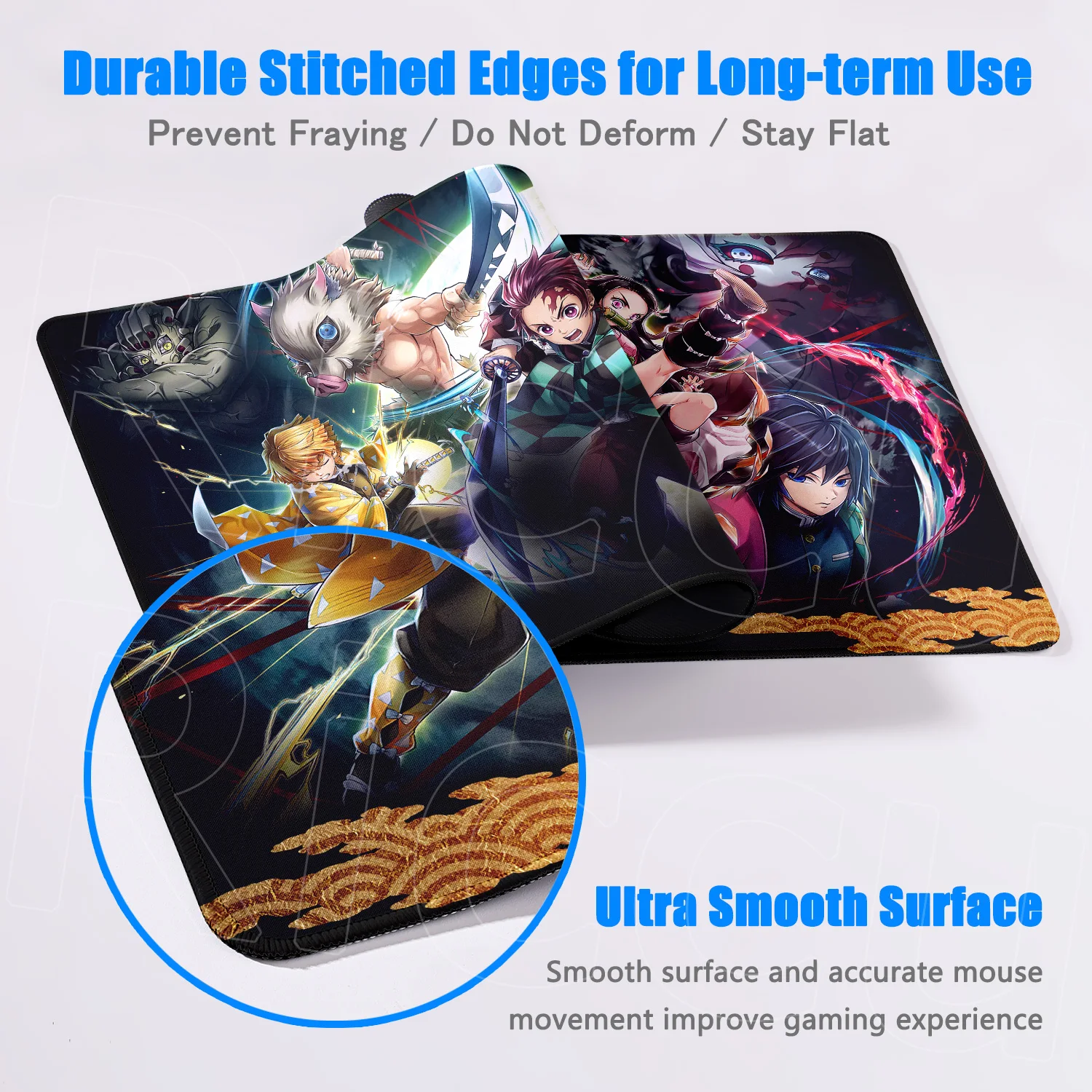 일본 애니메이션 마우스 패드 게임용 노트북 사무실 테이블 매트 XXL 컴퓨터 책상 보호대 카펫 악마 슬레이어 논슬립 스피드 플레이매트