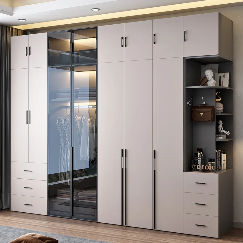#Wardrobe Offers Home Furniture Closet Organizer Housekeeper On Wall Multifunctional Storage Wooden Closet For Clothes Wardrobe