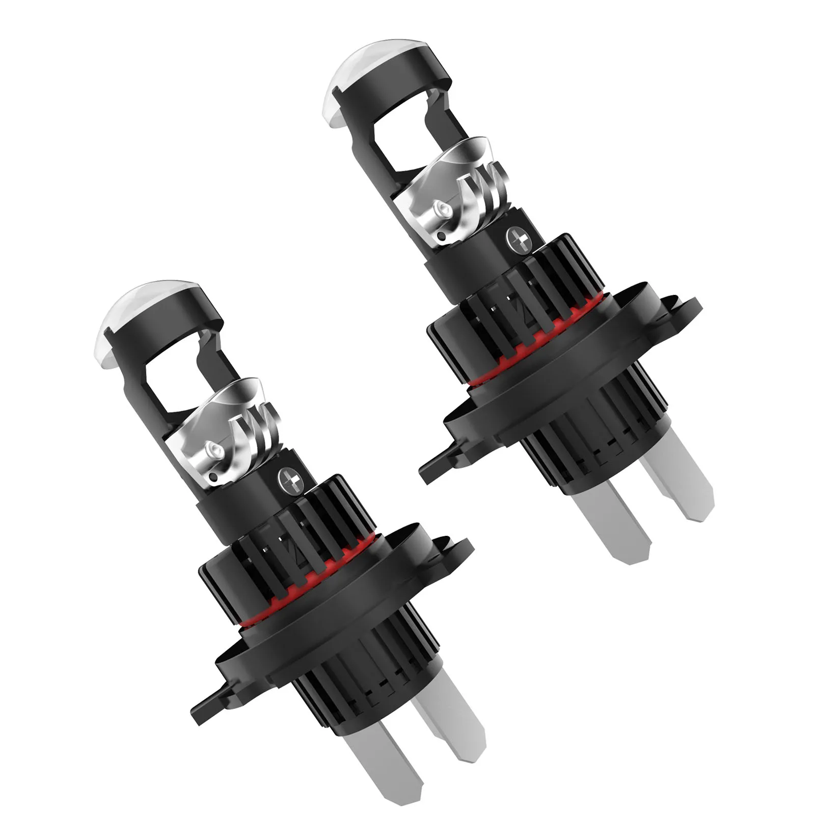 

2X H4/9003 LED Headlight Kit - 140W 14000LM 6000K White, Projector Lens, High/Low Beam