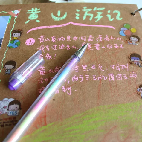 6 Pcs / Lot New Korean Stationery Cute Design Ink 6 Colors Highlighter Pen Marker Stationery Point Pen Colorful Writing Supplies
