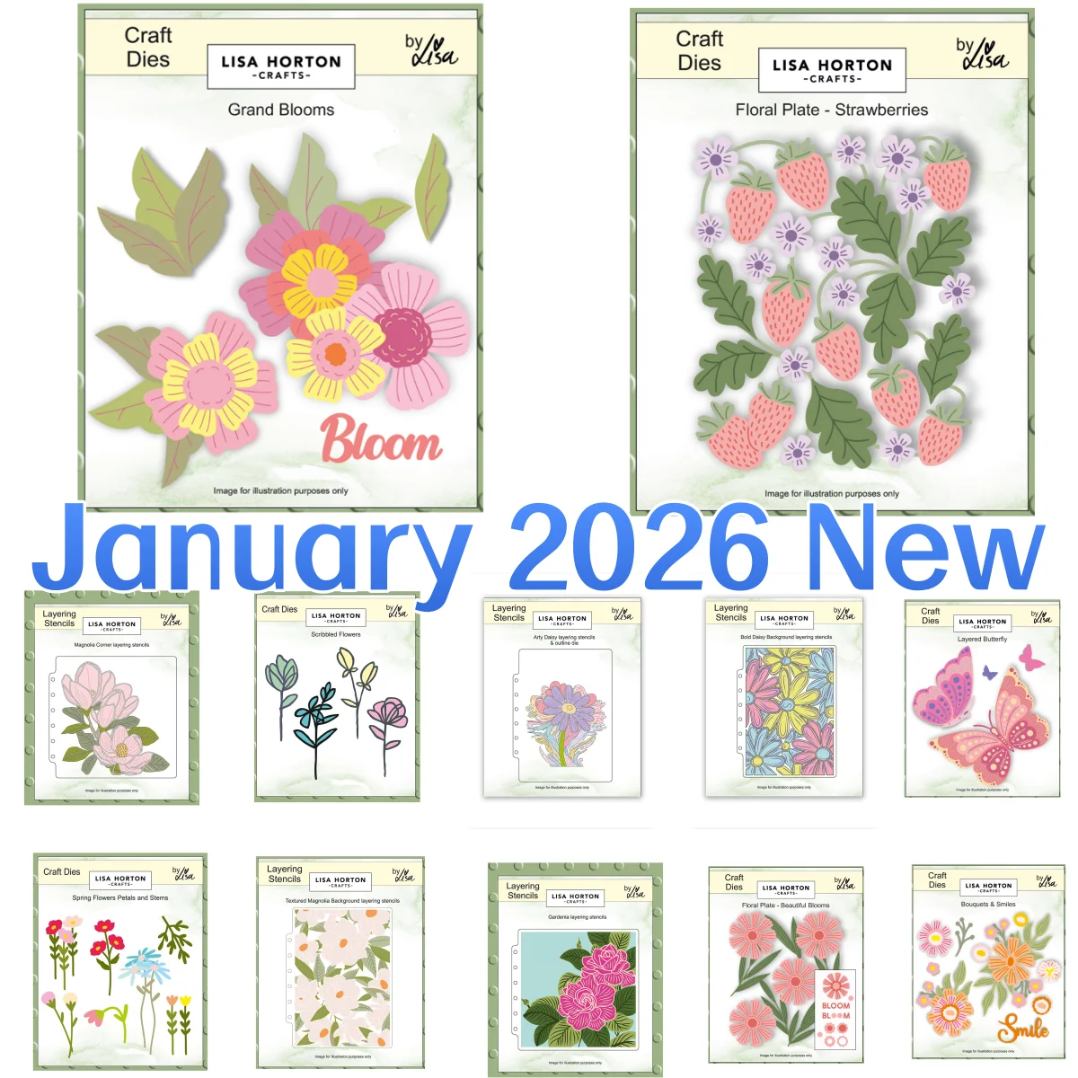 

January 2026 New Strawberries Floral Grand Blooms Butterfly Metal Cutting Dies for DIY Decorating Scrapbook Paper Card Album
