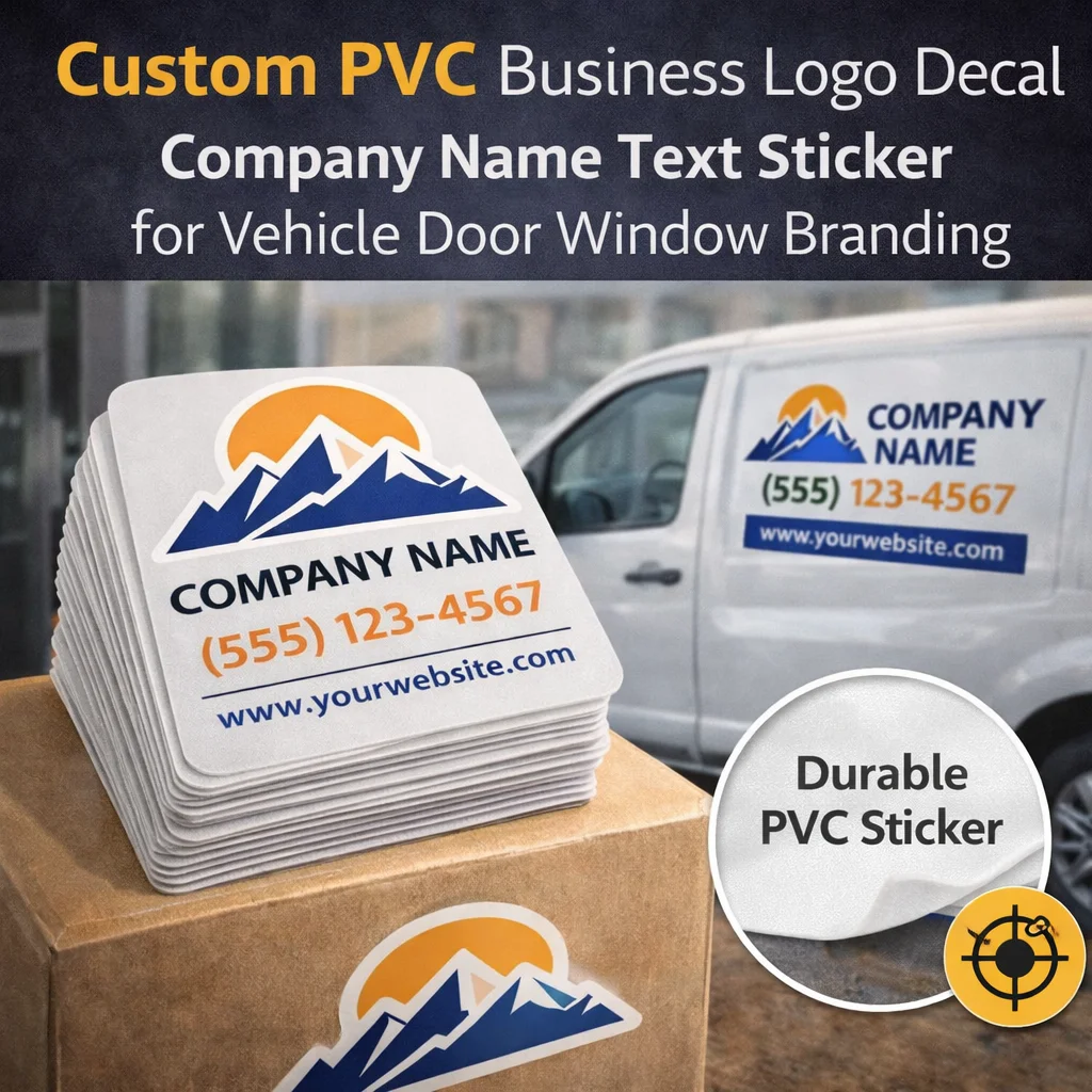 

Custom Business Logo Decal Company Name Text Sticker for Vehicle Door Window