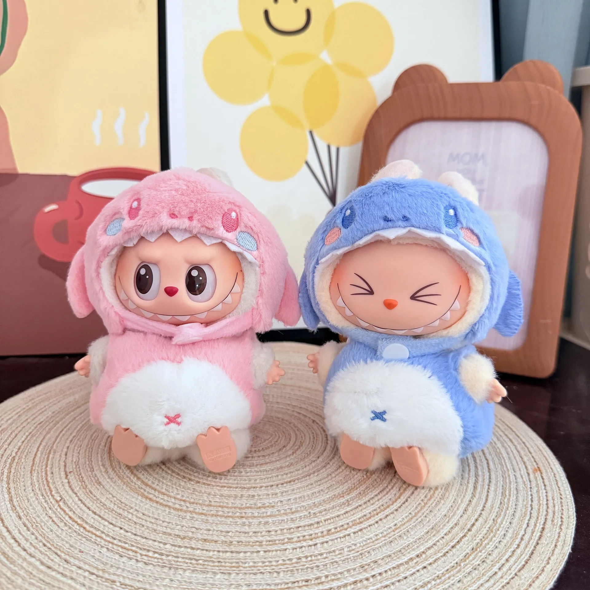 Labubu – vêtements de poupée de 1 à 3 générations, tenues de requin rose, abeille, dinosaure et crevettes frites, ensemble sur le thème des animaux et des aliments mignons pour Labubu