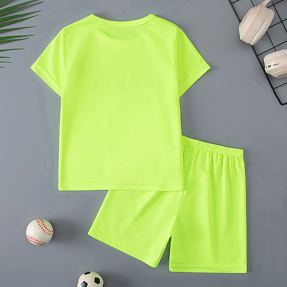 2/5-teiliges Set 2026 Sommer Kinder Mehrfarbig Schnell Trocknend Casual Anzug Jungen Und Mädchen Vielseitige Kurzarm Sport Shorts – Detail 14