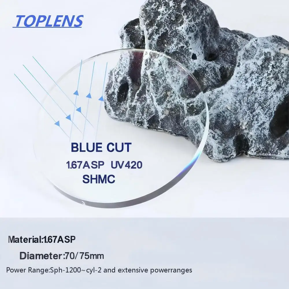 

1.67 ASP UV420 BLUE CUT SUPER HMC THIN AND LIGHT --1 Pair(2 Lenses)-Full Set