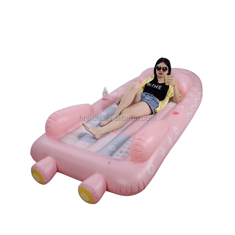 Hot Selling pink Ship Inflatable Float Seat Island Inflatable Pool Float Toys Inflate air Mattress Bed