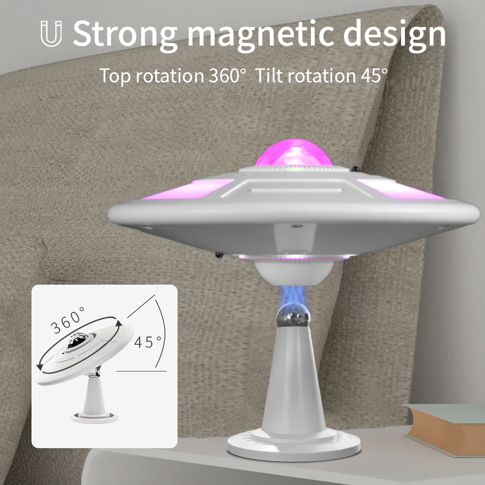 EISSLOLY UFO Galaxy Projector RGB Color Changing Nebula Projector with USB Charging Remote Control Suitable for Birthday Gifts
