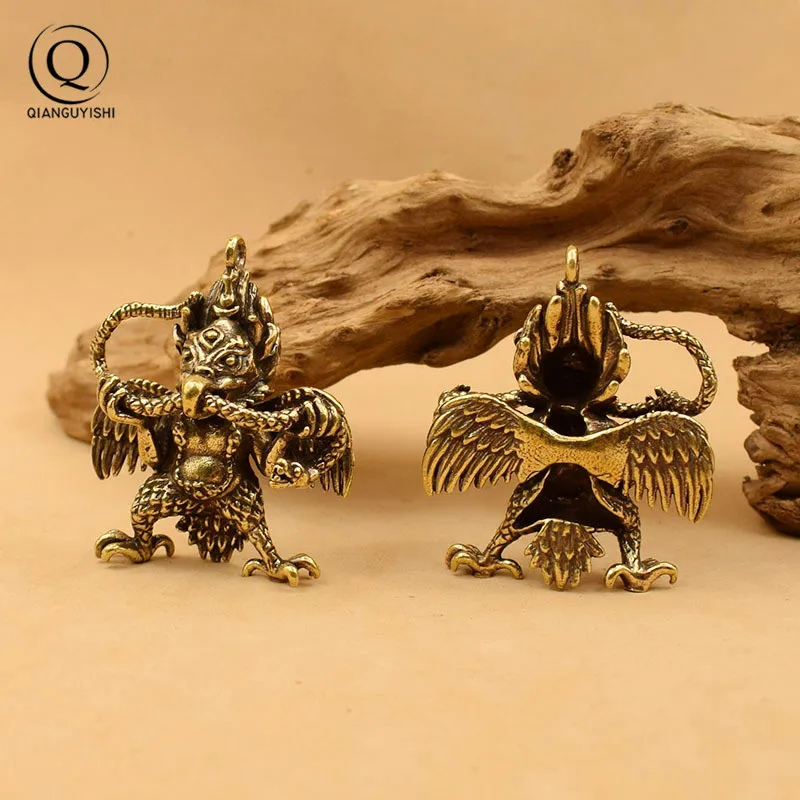 Непал-латунь-золотой-Крылатый-roc-птица-vajry-пестик-Подвески-Брелоки-медные-буддистские-инструменты-подвесной-кулон-автомобильные-брелоки
