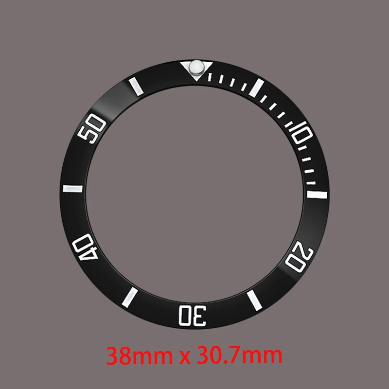 Mod 38mm Curved Ceramics Watch Bezel Insert Fits SKX007 SKX009 SUB GMT sea horse Case NH36 NH35 Watch Bezel Ring Refit Parts