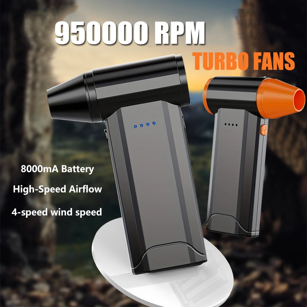 مروحة عنيفة محمولة باليد 950000 دورة في الدقيقة منفاخ هواء قوي مكنسة كهربائية للغبار، 4 سرعات قابلة للتعديل منفاخ مياه للسيارة والرياح والثلج #1