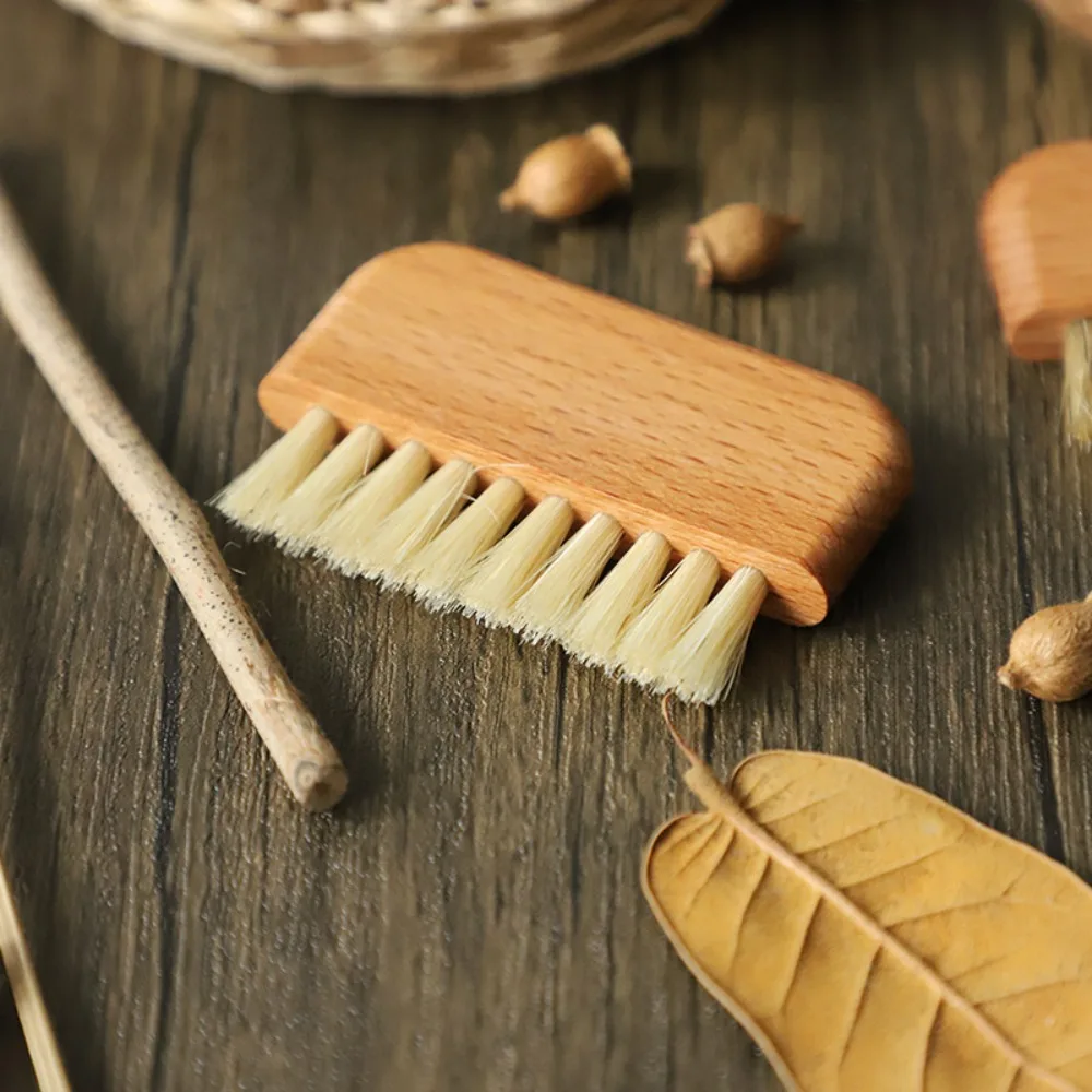 New Natural Wood Bristle Nail Cleaning Brushes Multi-purpose Mini Nail Dust Brush Durable Nail Brush for Nail Cleaning Tool