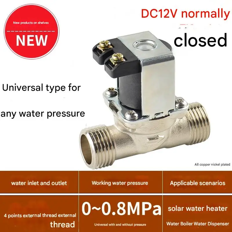 

Solar Water Electric Solenoid Valve Magnetic 24V 220V 12V 1/2 Normally Closed Brass Normally Open NO NC