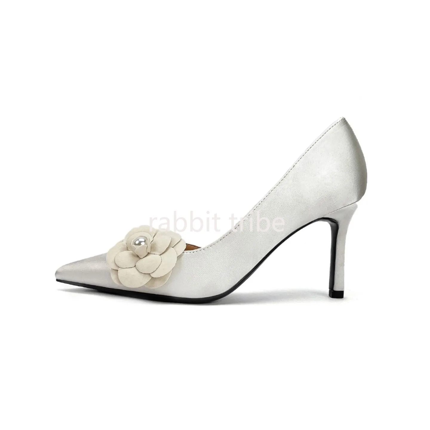 Two Piece High Heel Women's Shoes with Silk Satin Flower Decoration Women's High Heel Sandals Luxury Designer Women's Shoes - view 5