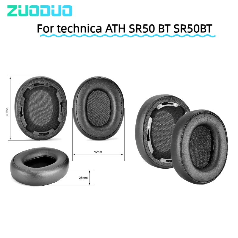 

Replacement Ear Cushions Pad Covers For Audio Technica ATH-SR50BT ATH-SR50 BT Headset Leather Earpads Ear pillows Earmuffs