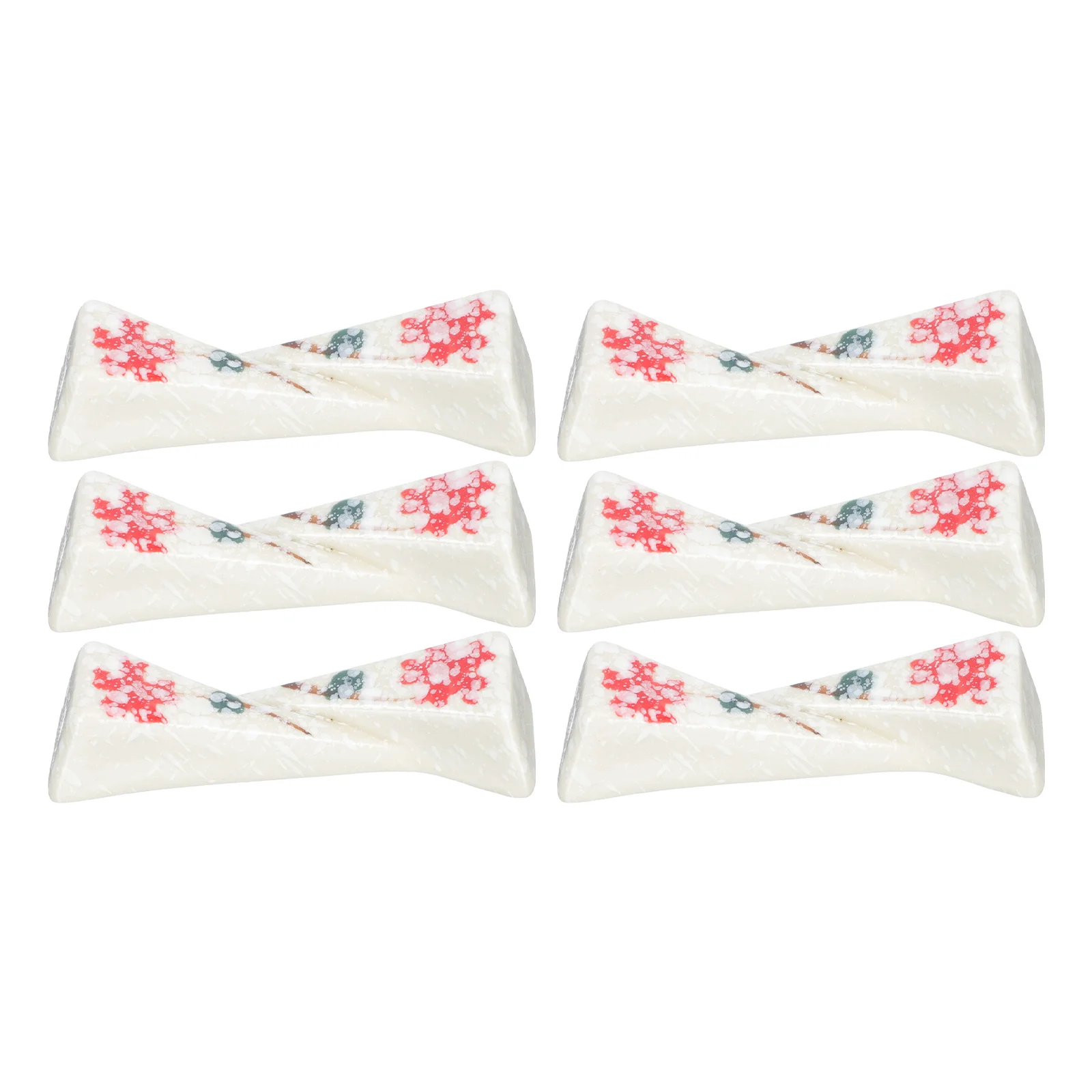 

6Pcs Ceramic Chopstick Racks Delicate Holders Portable Tableware Rests for Home Restaurant Chopsticks Holders