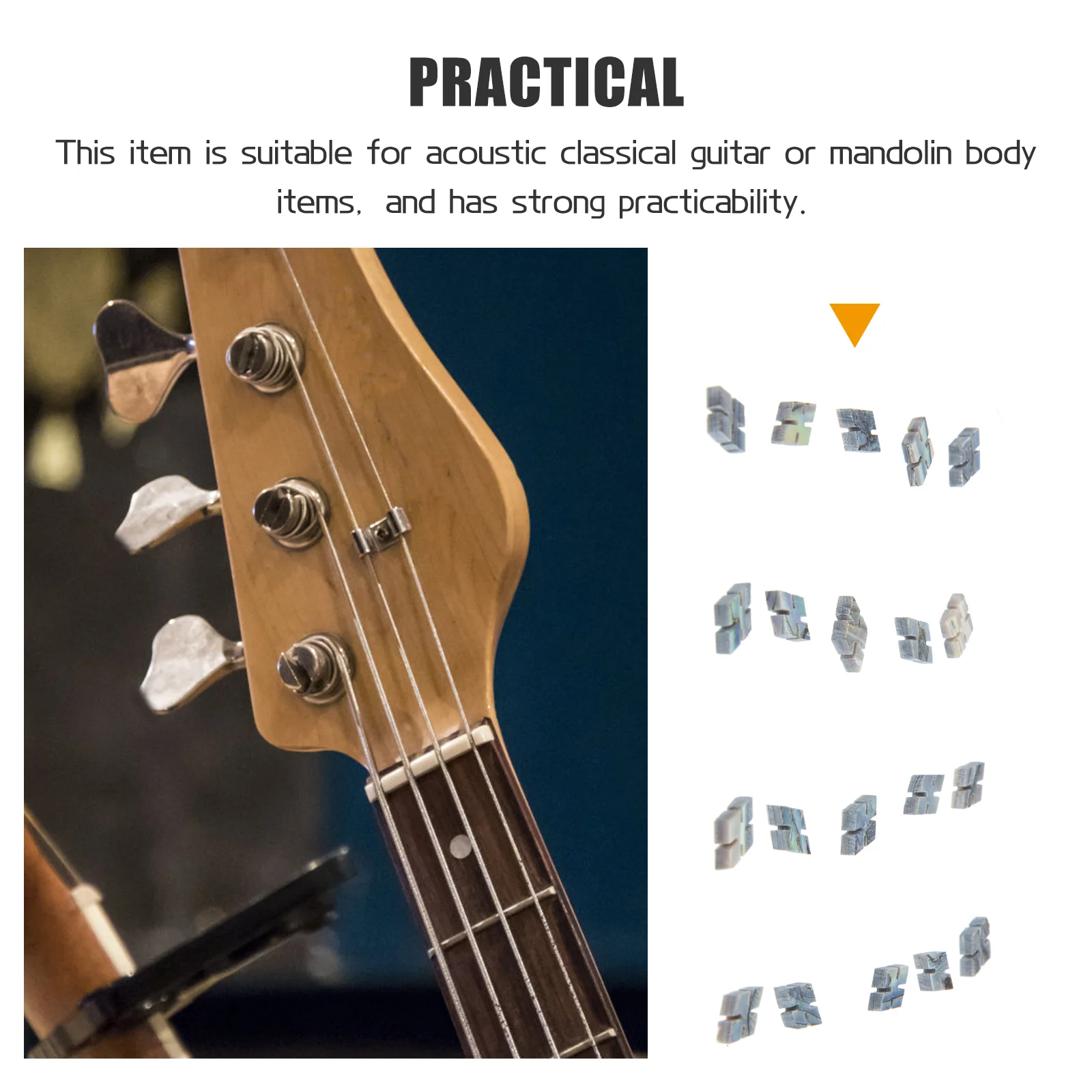 20 Pcs Decorate Fingerboard Sound Points Mother Nail Stickers Guitar Protector Abs Dot Fret Inlay Maker