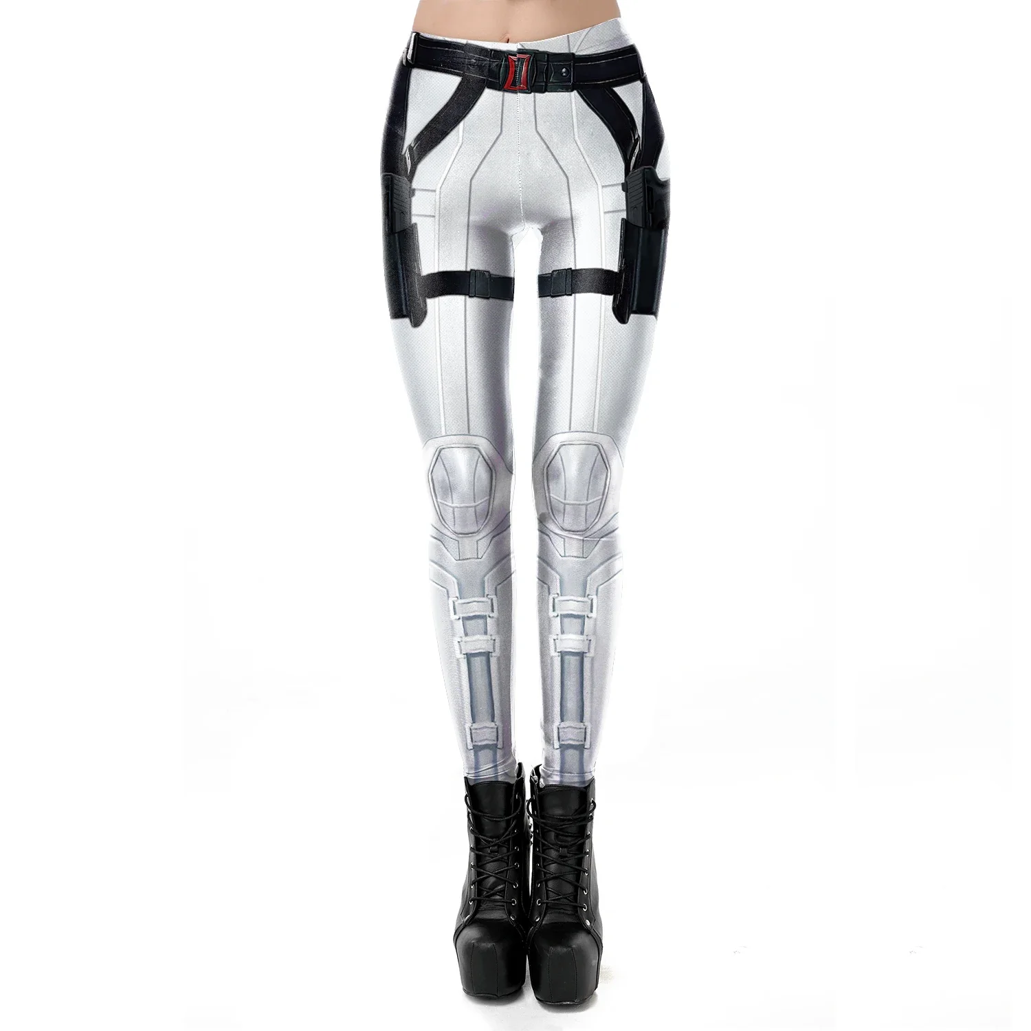 Fashion Women Leggings 3D Digital Printed Pants Punk Armor Cosplay Clothes Skinny High Waist Casual Leggins