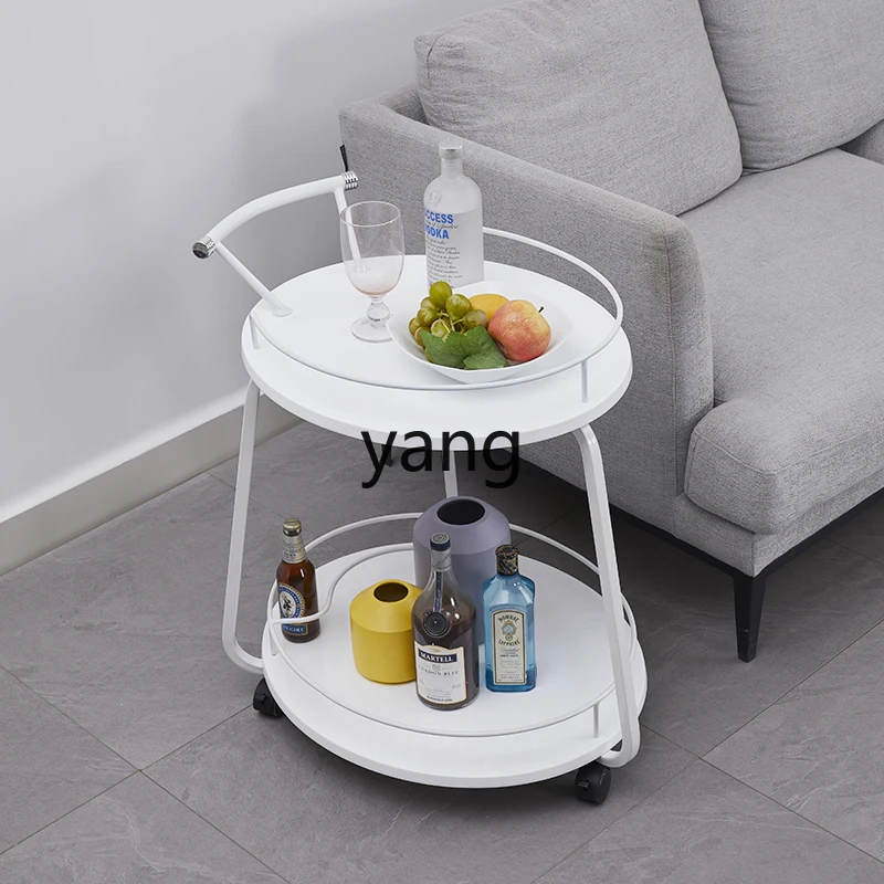 LXL Restaurant Side Table Trolley Tea Table Wine with Wheels Movable Shelves