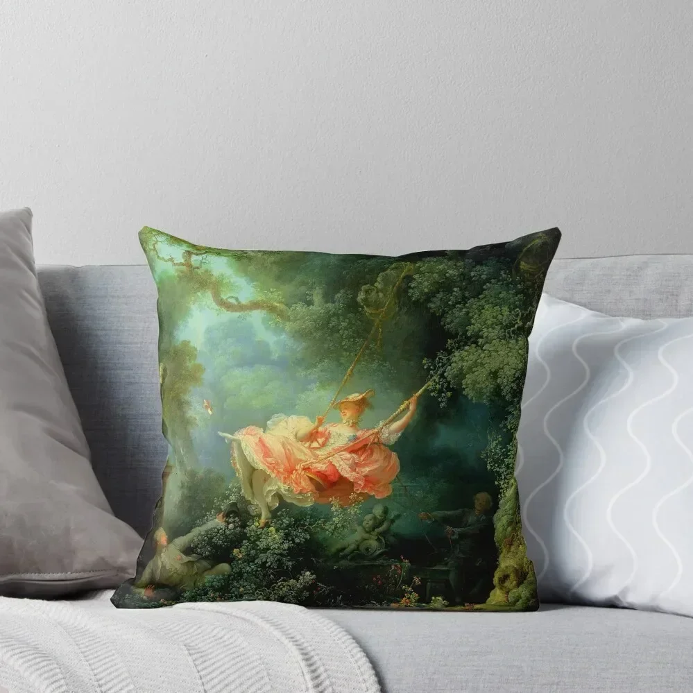 Jean-Honoré Fragonard The Swing (L'Escarpolette)(The Happy Accidents of the Swing) Throw Pillow