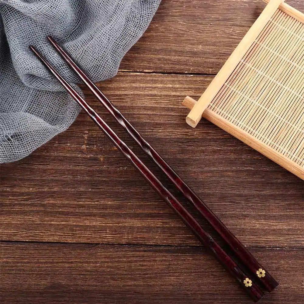 

Sushi Noodles Chinese Reusable Wooden Elegant Plum Blossom Pattern Tableware Flatware Kitchen Utensils Chopsticks