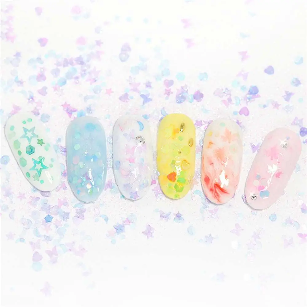 Farbe Stern Pailletten DIY Maniküre holo graphische Glitzer Nail Art Dekoration Nagel Pailletten Ahorn Blätter Nail Art Aufkleber