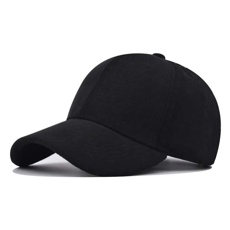 Solid Suede Retro Baseball Caps for Men Women Spring Autumn Street Snapback Hip Hop Hat Adjustable Faux Fur Sunscreen Visor Cap