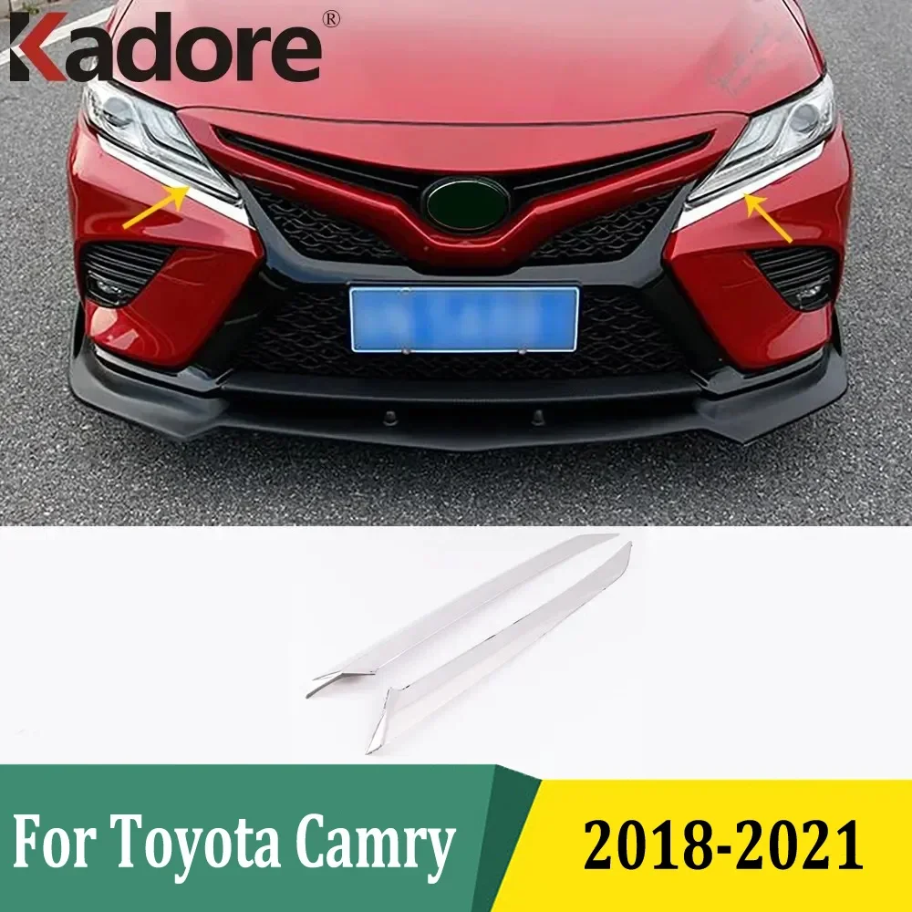 For Toyota Camry SE XSE TRD Sport 2018-2020 2021 Headlights Eyebrow Strips Trim Front Light Lamp Cover Car Styling