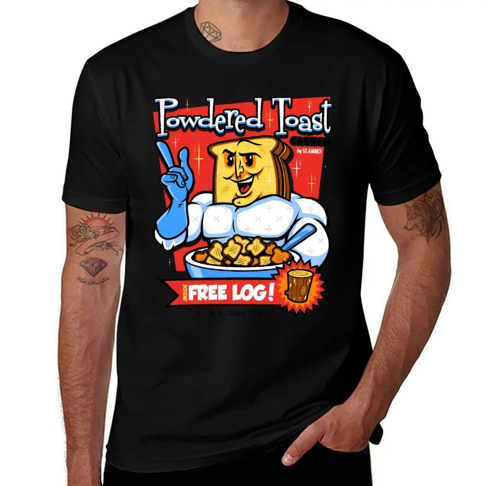 Camiseta Powdered Toast Crunch para hombre, camiseta de algodón de alta calidad, camisetas de algodón pesado con estampados, camiseta