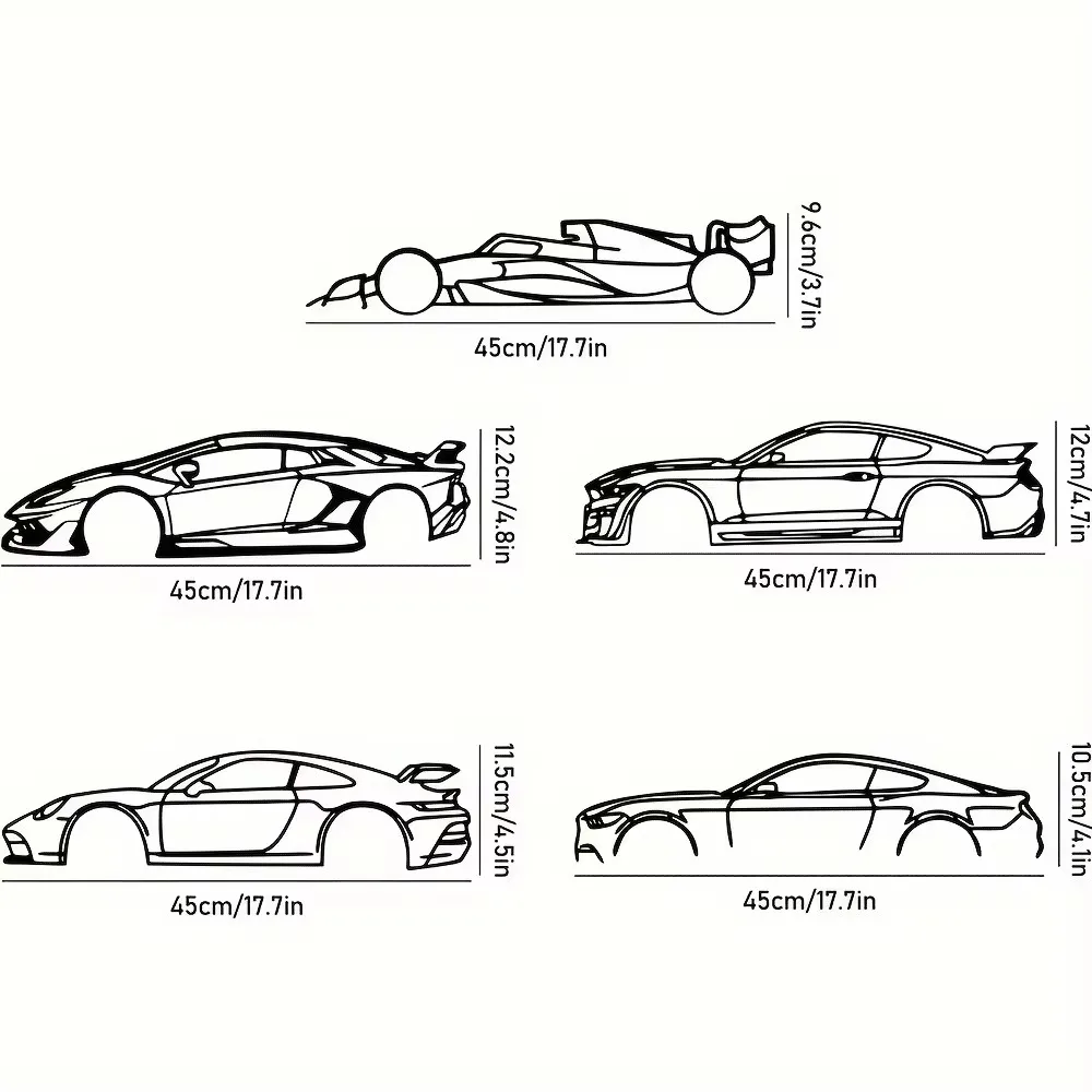 Stylish Iron Sports Car Wall Decoration – Hot Border Metal Line for Auto Lovers