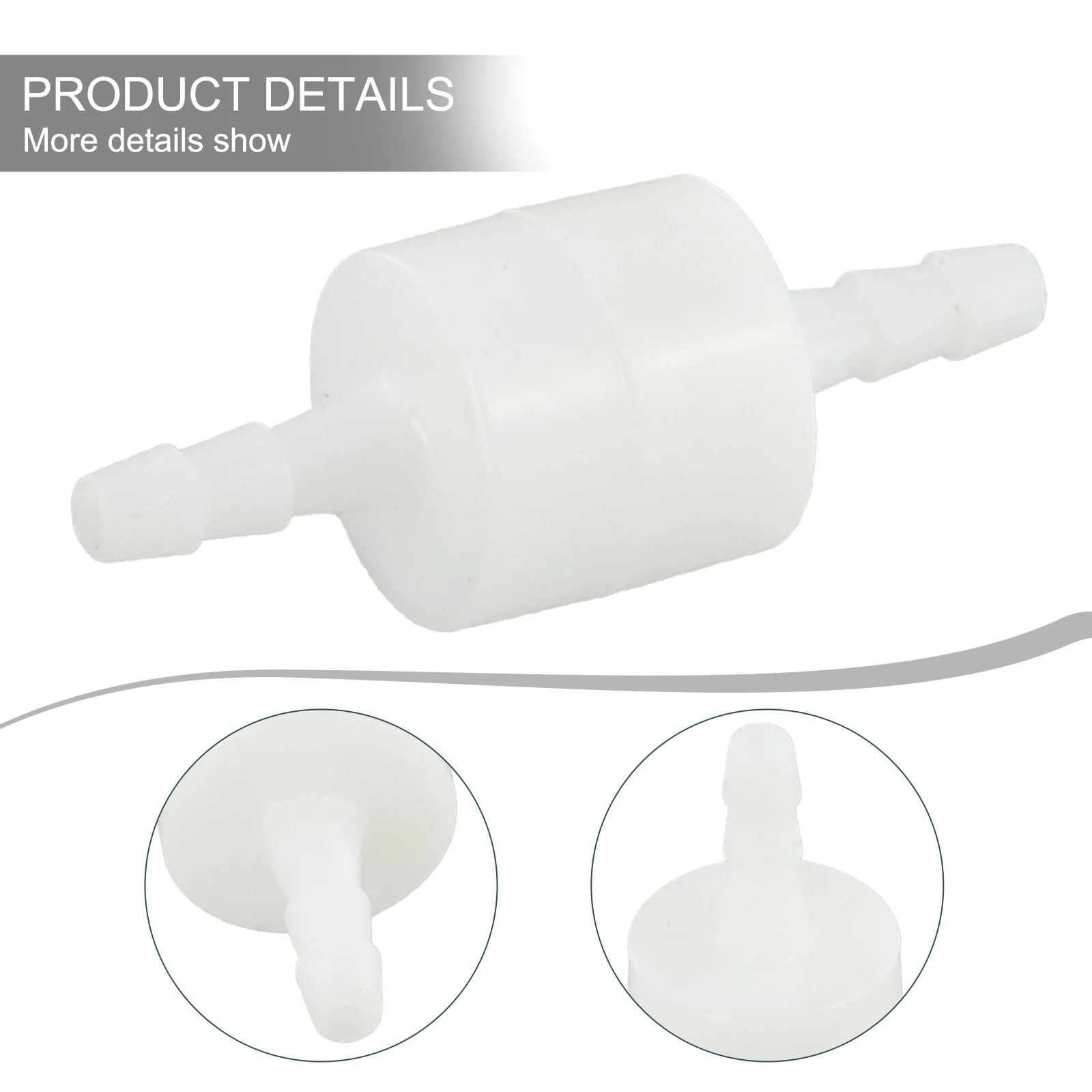 1X 4mm 6mm 8mm 10mm 12mm Hose ID Plastic White  Check Valve Way Non-return  Valve For Water  Petrol Diesel Oil  Other Fluid