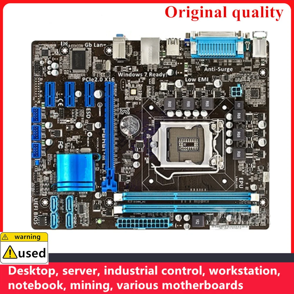 Used For P8H61-M LX PLUS Motherboards LGA 1155 DDR3 16GB PCI-E2.0 M-ATX For Intel H61 Desktop Mainboard SATA II USB2.0