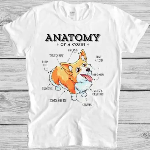 Anatomy of a Corgi T Shirt Funny Dog Puppy Vintage 3015