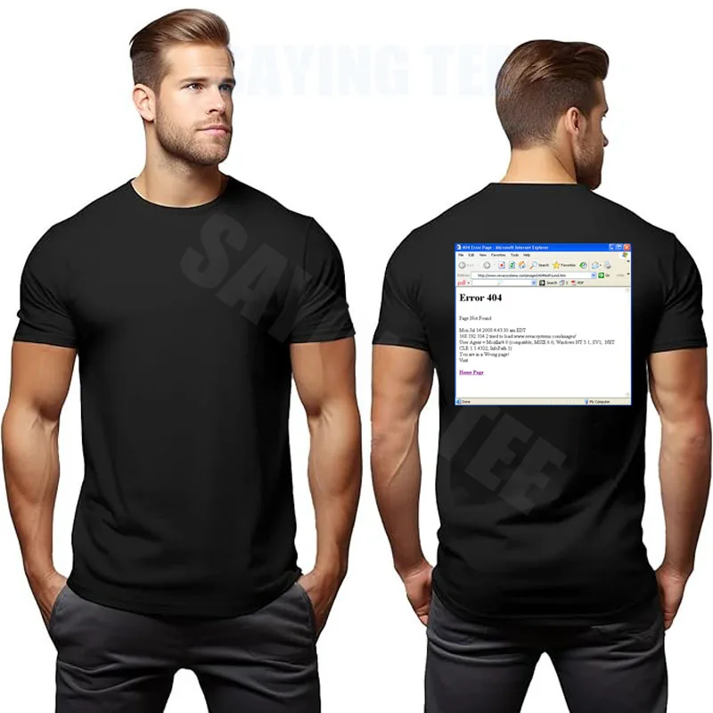 Lustiges Blue Screen of Death Geek Halloween Party Grafik-T-Shirt für Männer, Mode 404-Seiten-Druck, Programmierer Casual T-Shirt aus Baumwolle – Detail 15