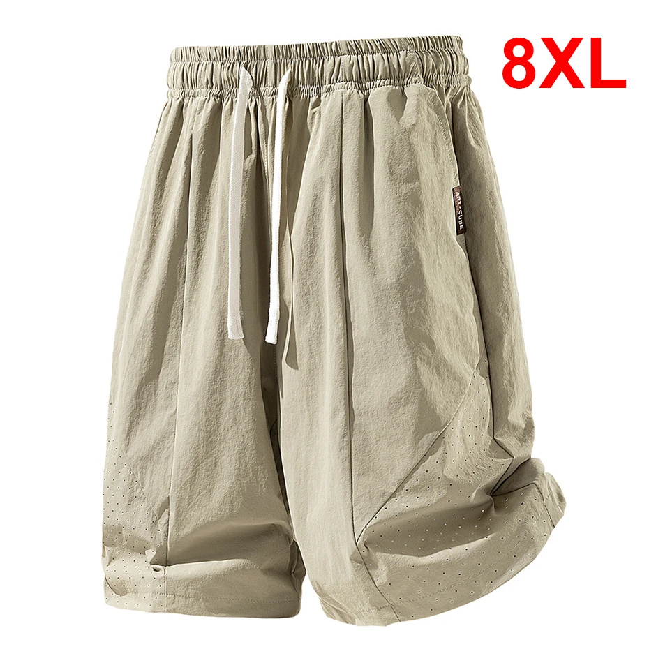 

Летние шорты для мужчин 8XL, большие размеры, дышащие, модные, повседневные, быстросохнущие, однотонные, мужские шорты больших размеров 8XL
