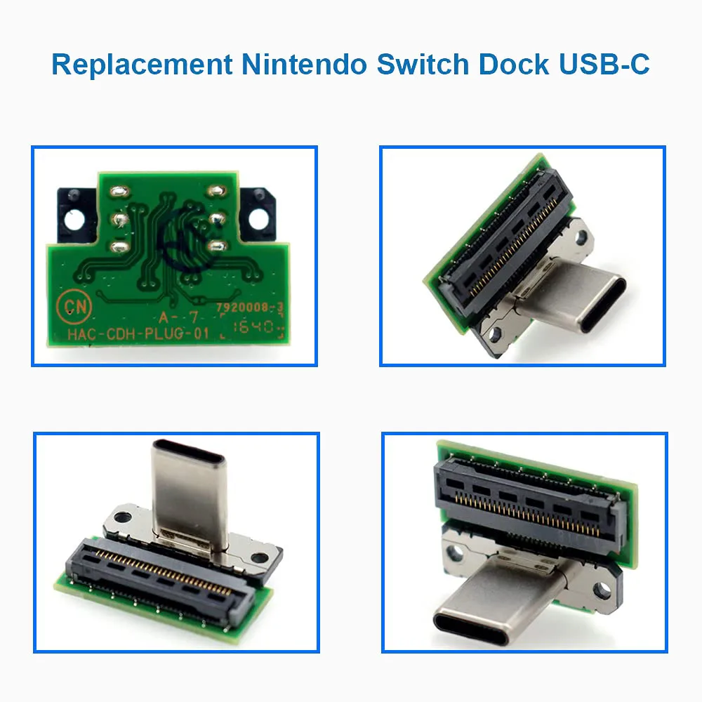 Dock Connector Charging Port USB Type C Socket Compatible for Switch Docking Station Replacement Component