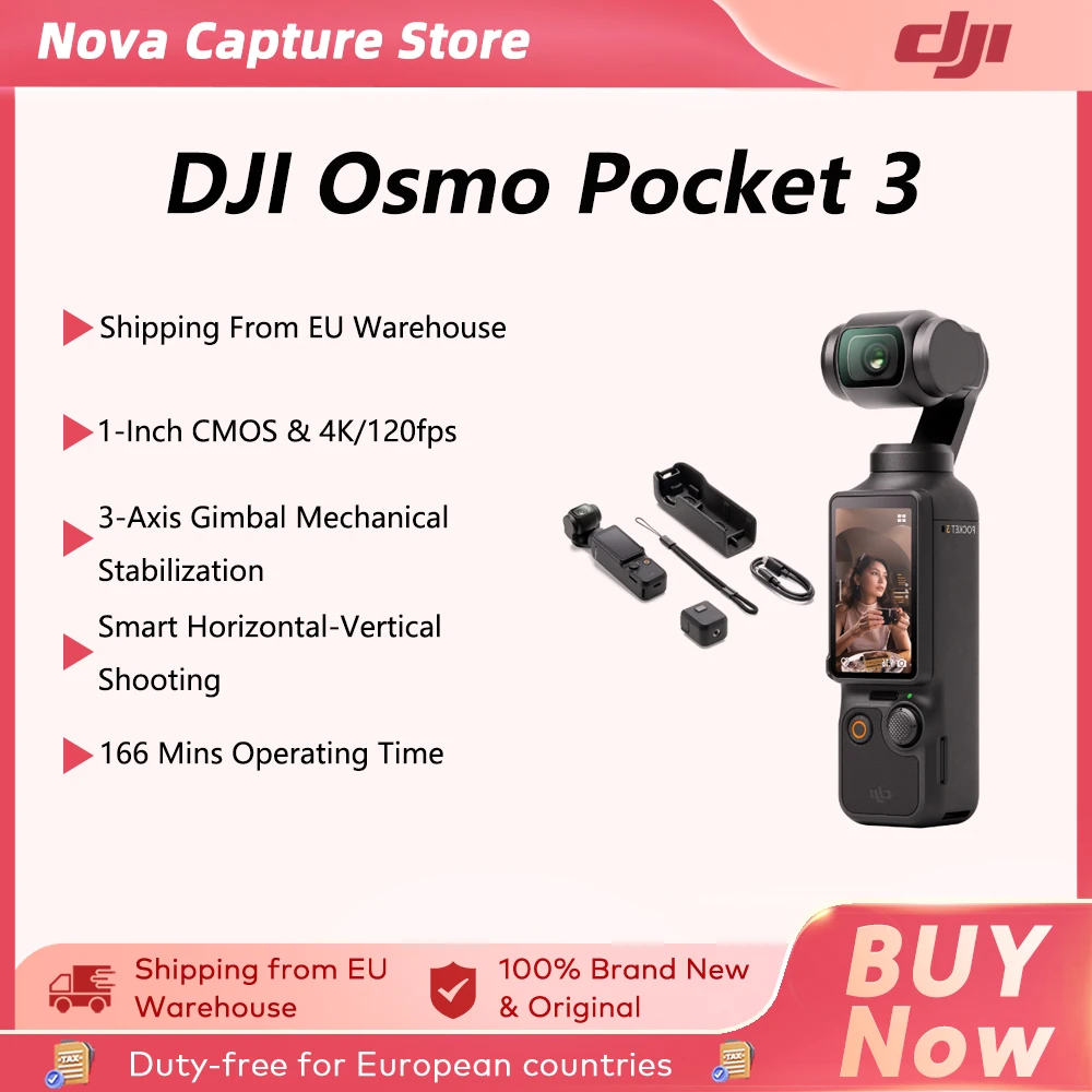 Expédition UE DJI Osmo Pocket 3 Capteur puissant de 1 pouce 4K/120fps Écran tactile rotatif de 2 pouces Original neuf en stock Pocket 3
