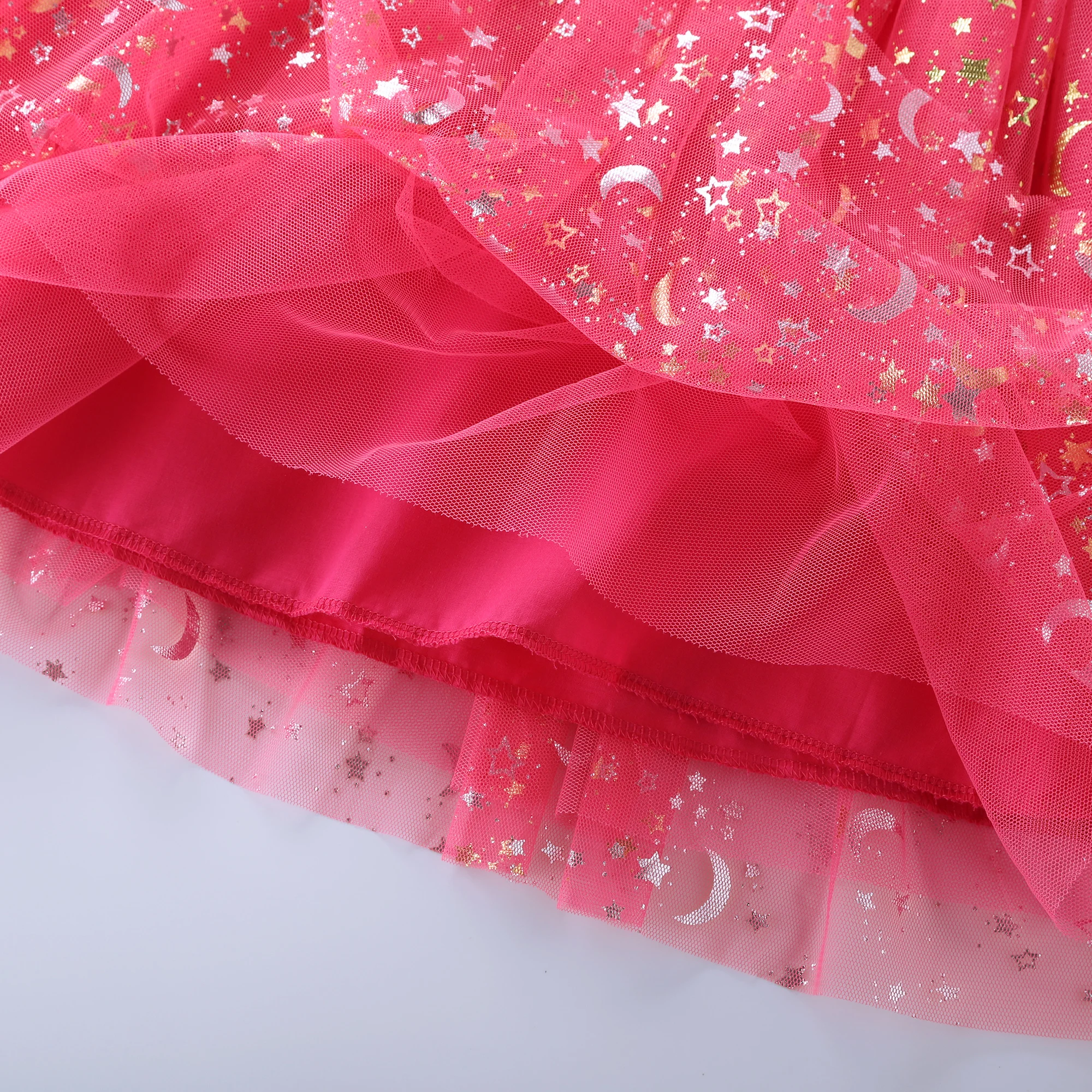 Mädchen Herbst Neue Baumwolle bestickt Cartoon Einhorn Mesh Kleid – Detail 20