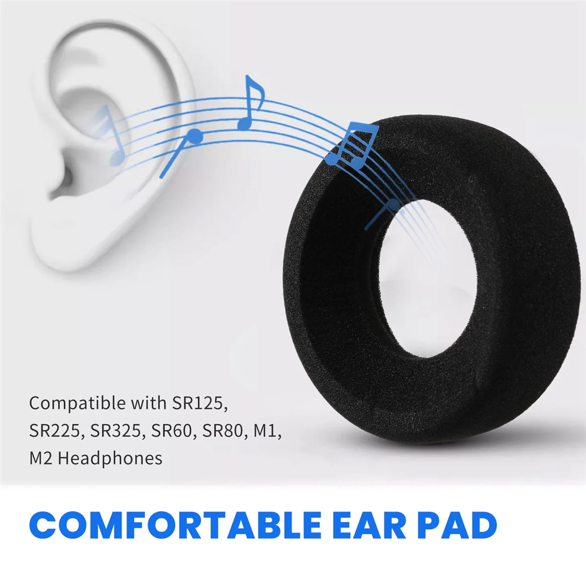 Almohadillas de espuma para auriculares de GRADO SR125, SR225, SR325, SR60, SR80, M1, M2, PS1000, GS1000