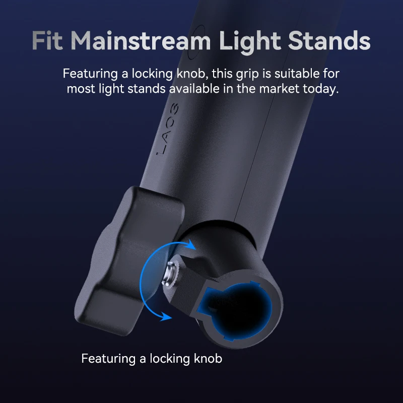 Ulanzi luz stand com interface Universal, tripé ajustável, LED vídeo, COB, fotografia, aperto de mão, versátil, LA03, 1/4"