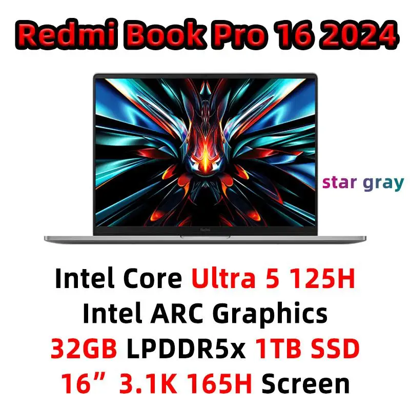 To Laptop Redmi Book Pro 16 2024 ARC Graphics Intel Core Ultra5/Ultra7 32G 1TB SSD 16