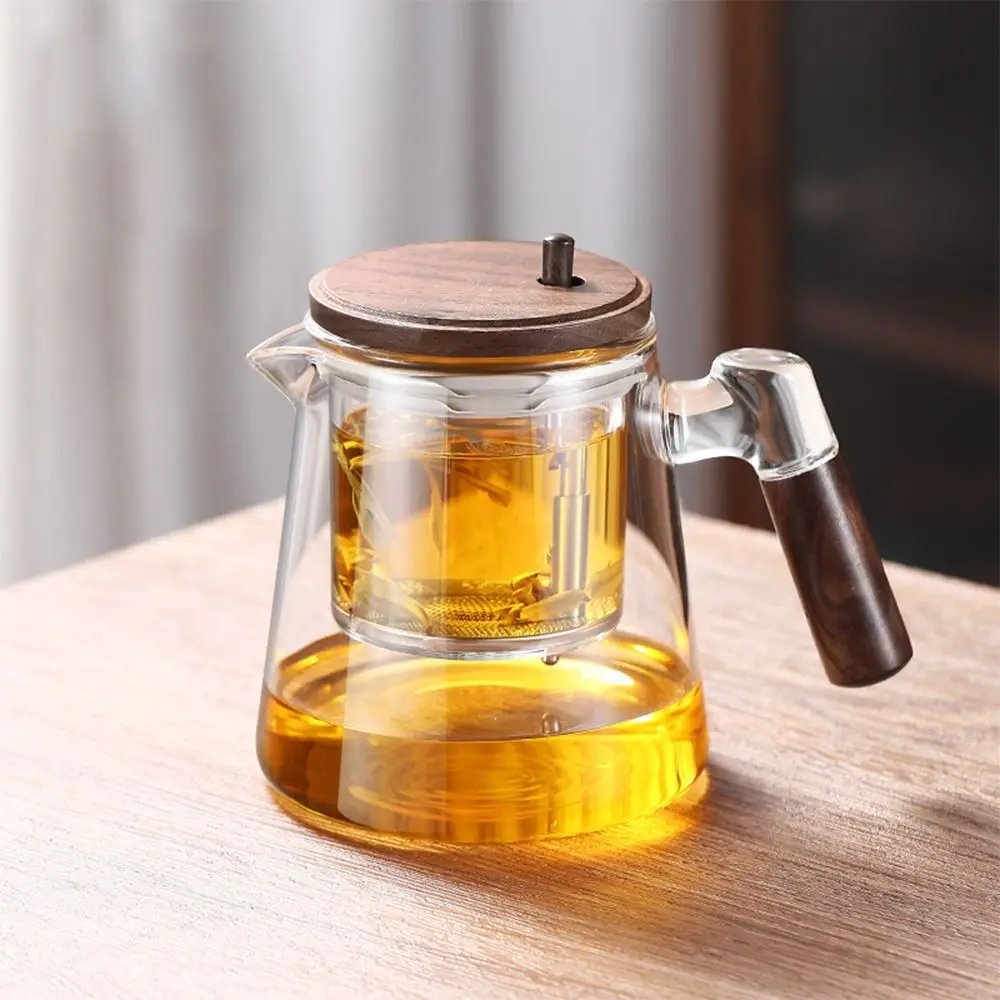 

Creative Tea separation Glass Teapot Heat Resistant Large Capacity Lazy Kungfu Drip Teapot 650ML Transparent