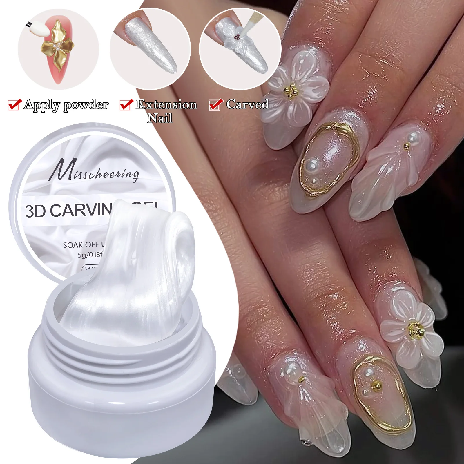 

Solid Nail Extension Gel Non Stick Hand Phototherapy UV Gel Quick Building Gel Nails three-dimensional modeling adhesive