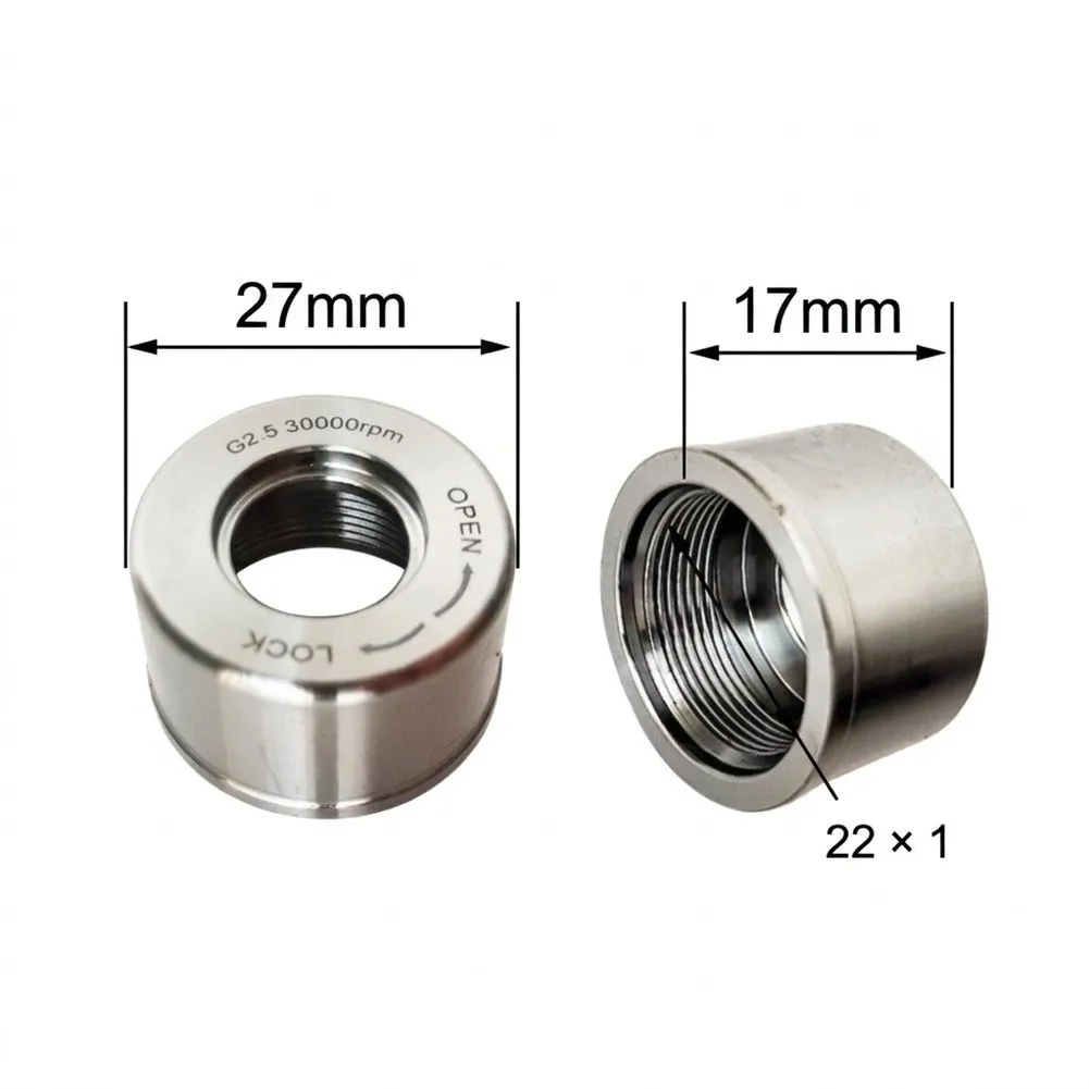 For SK10 and For SK16 Compatible Collet Nut for CNC Milling Machine Chuck 27x24mm 40x31mm Metric Thread Silver Metal