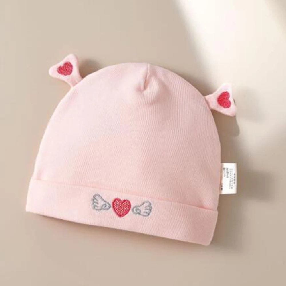 Baby Girl Hat Cotton Double Layer Cute Spring Autumn Newborn Baby Boy Caps 0-3 Months Hospital Outddor Baby Head Protector