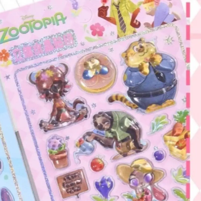 ملصقات الرسوم المتحركة Zootopia ملصقات كريستال ثلاثية الأبعاد جودي هوبس ملصقات فقاعات كريستال ثلاثية الأبعاد ملصقات يدوية هدية