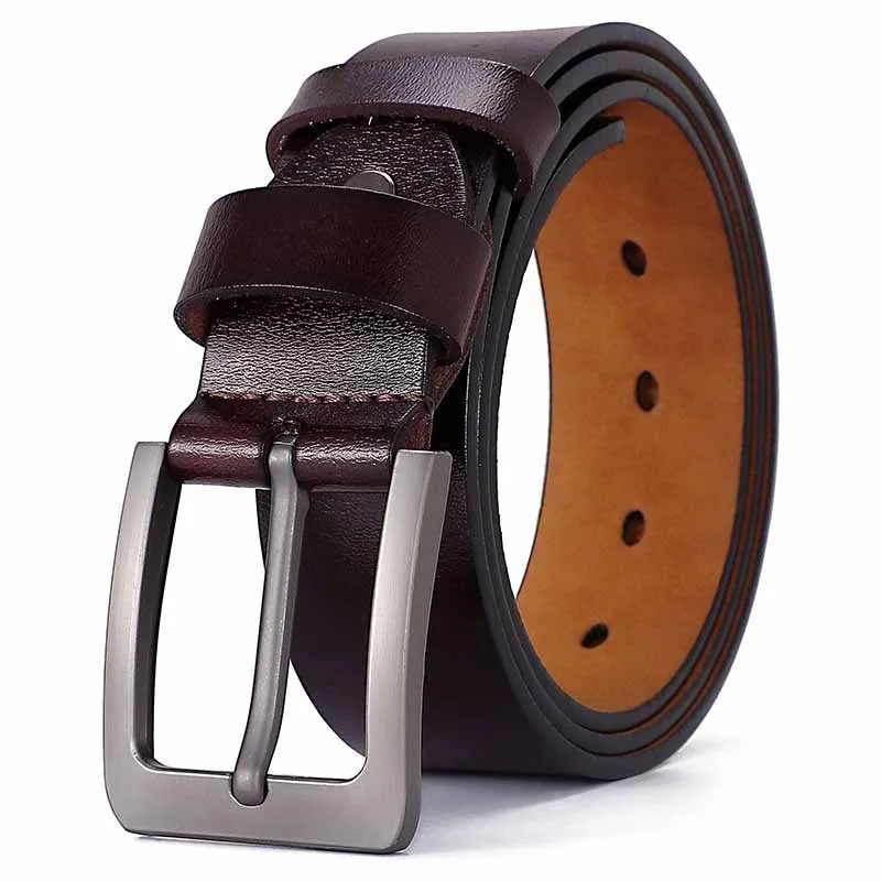 Men\'s leather belt  retro pure leather men\'s needle buckle belt men\'s extended size 120-170cm ultra long men\'s cowhide belt