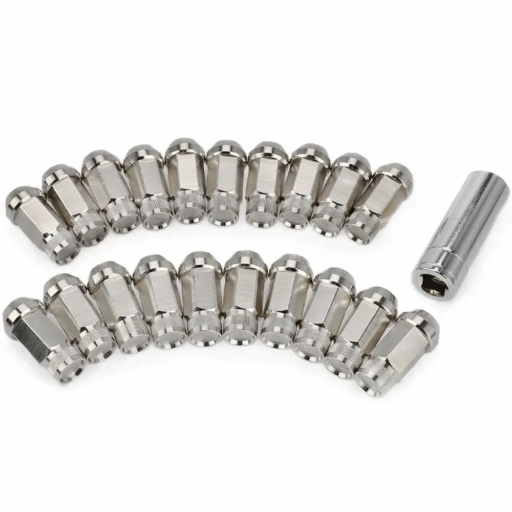 

Stainless Steel Wheel Lug Nuts M12x1.25 M12x1.5 M14x1.5 M14x2.0 M1/2''-20 M9/16-18 Hex 19mm Length 50mm