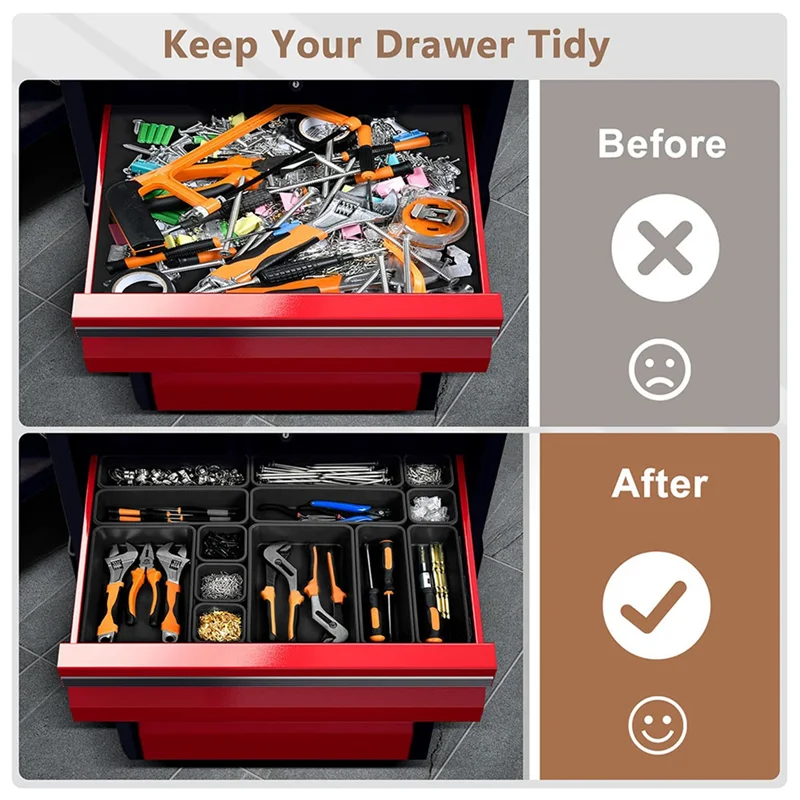 ABMS-Garage Organization Set 48 قطعة صندوق الأدوات المنظم الأجهزة أداة صينية الصدر درج صندوق تخزين العمل مقسم