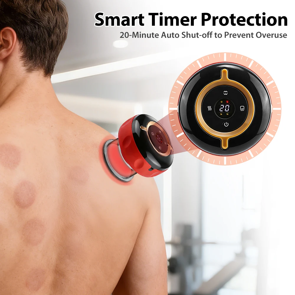 12 Electric Heated Back Massager Cupping Vacuum Massage Ventosas Physiotherapy Anti Cellulite with Remote Control Digital Screen view 2