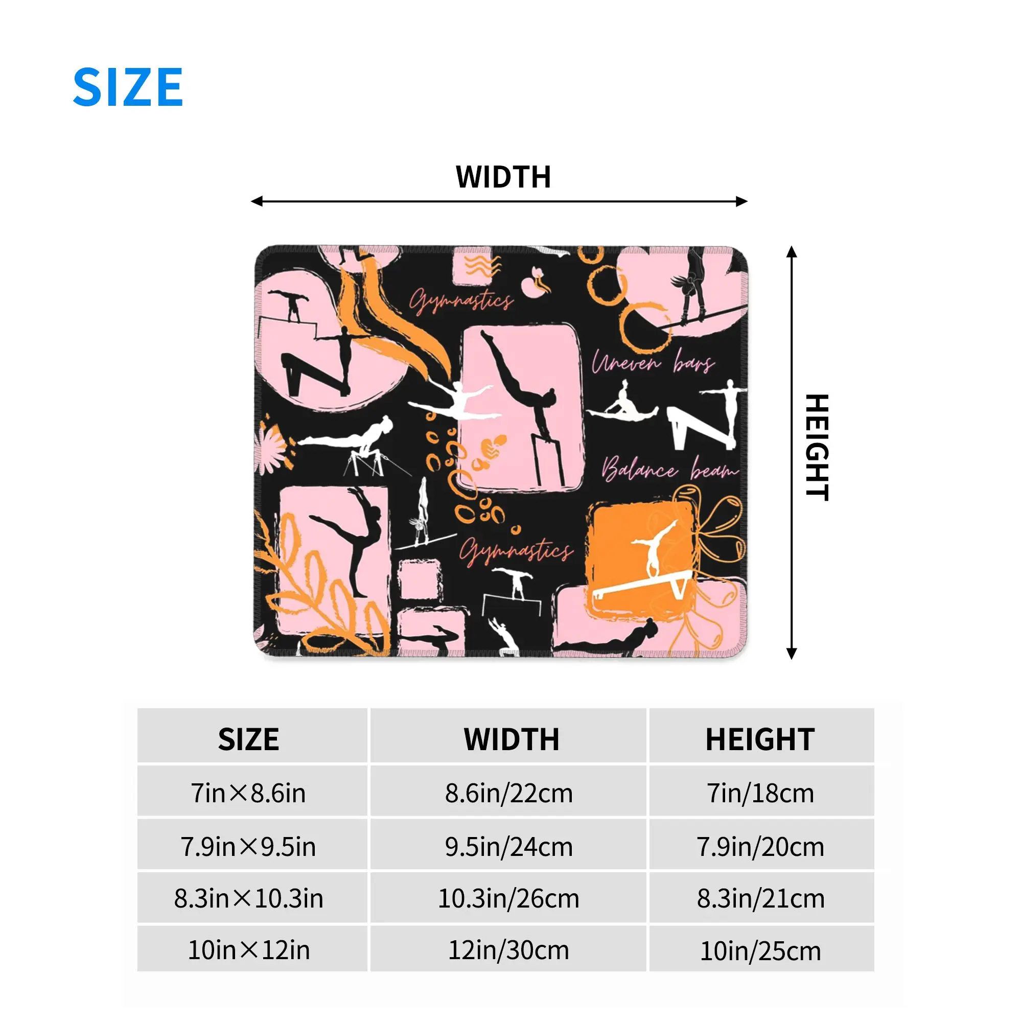 Artistic Gymnastics Print Mouse Pad Computer Keyboard Mouse Mat Gaming PC Laptop Desk Mat Office Accessories Table Mats